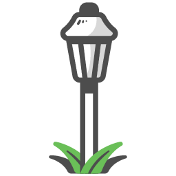 Grey and white lamppost icon