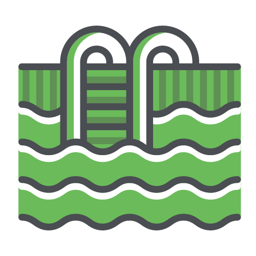 Green and white pool icon